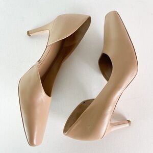 Vince Tiana Square‎ Toe Leather Pumps Tan Size 10M